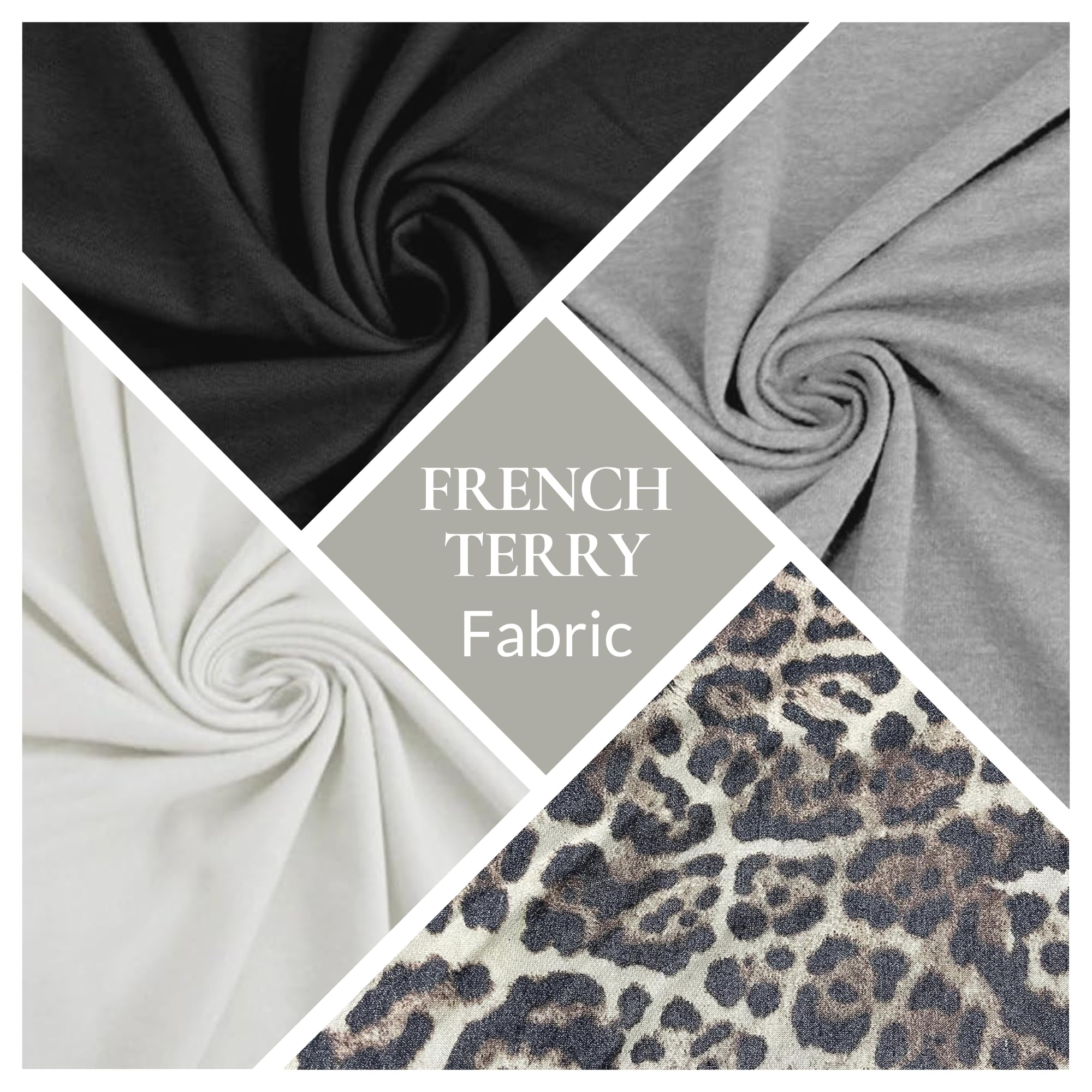 Cotton Spandex Stretch French Terry Fabric | Heather Grey - Image 3