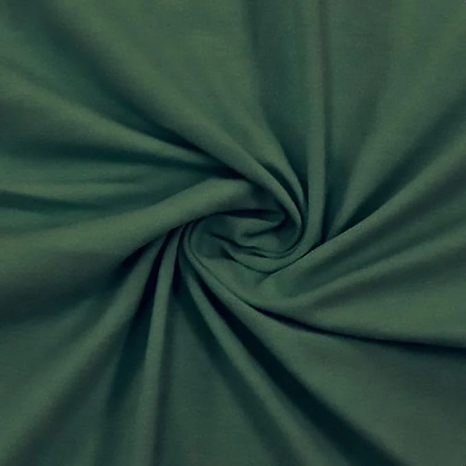 Cotton Spandex Jersey Knit Fabric – 10 oz | 4-Way Stretch | Evergreen