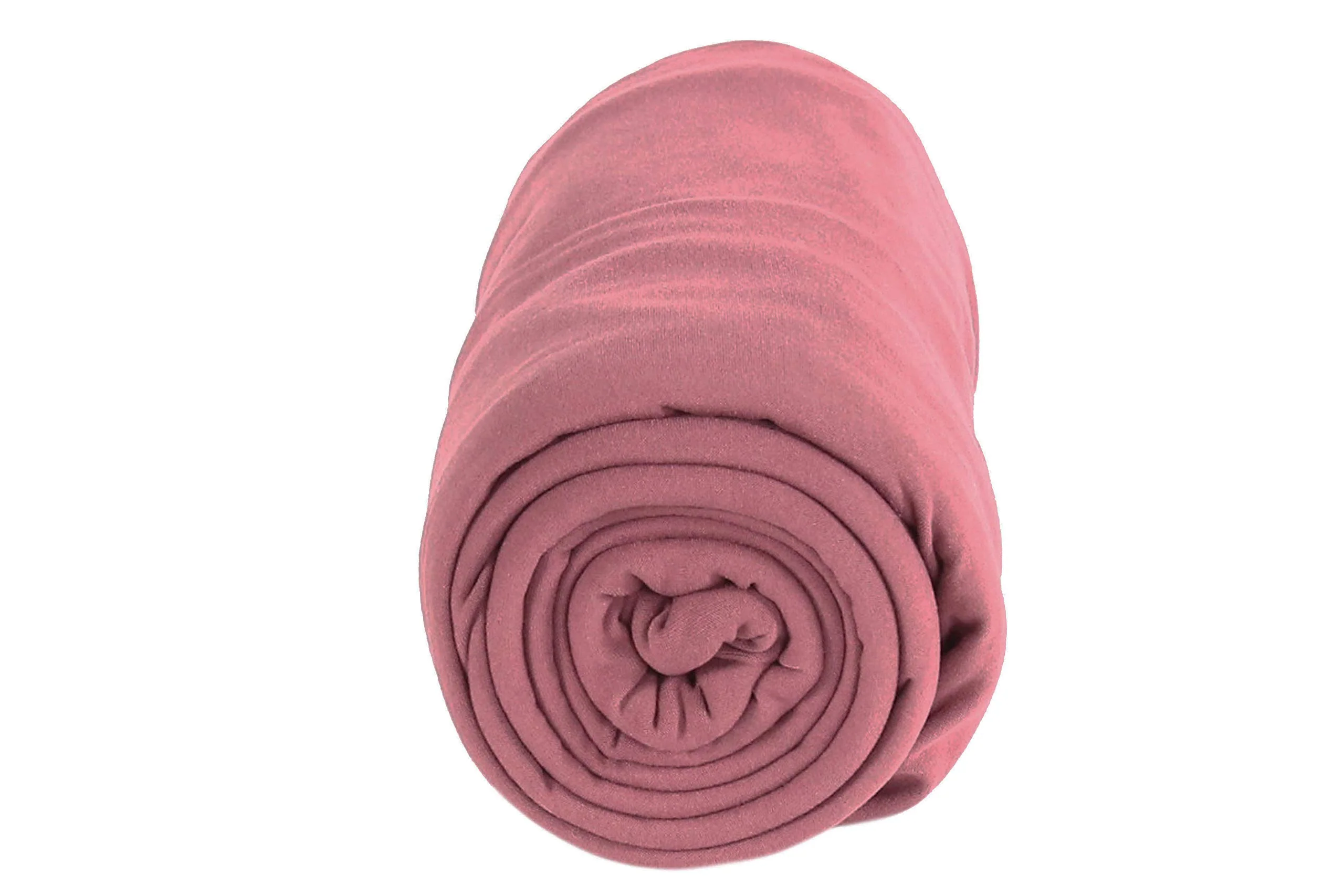 FabricLA DTY Double Brushed Polyester Spandex Knit Fabric | Mauve - Image 4