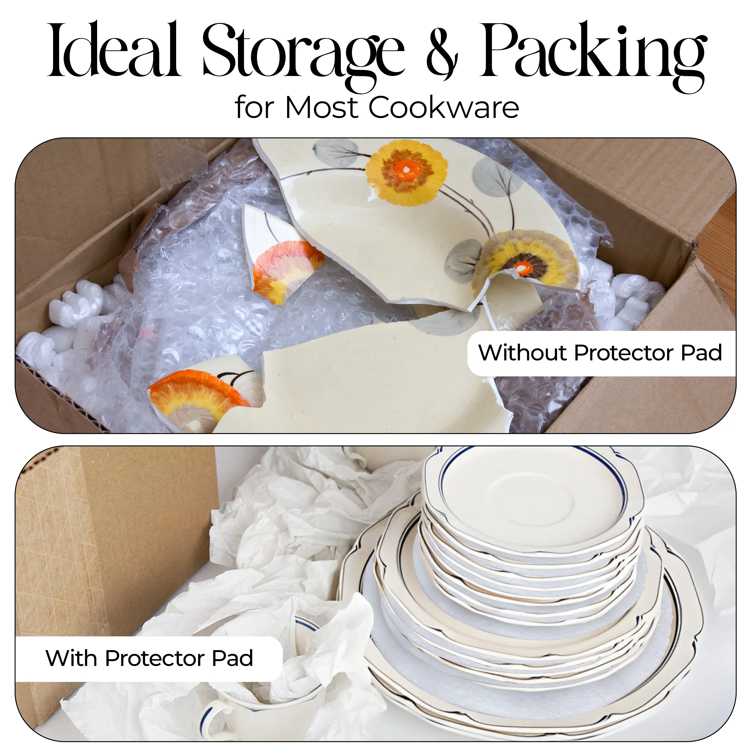 Felt Dish Protectors Plate Dividers 48 Piece Set - Image 3
