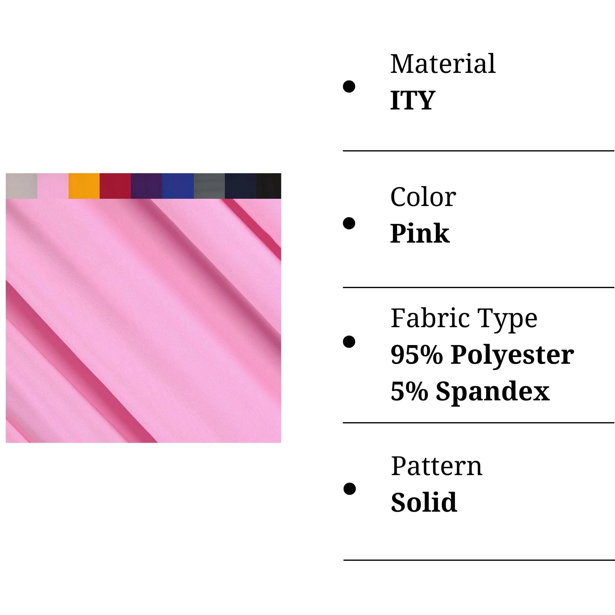 ITY Polyester Spandex Fabric | Pink - Image 2