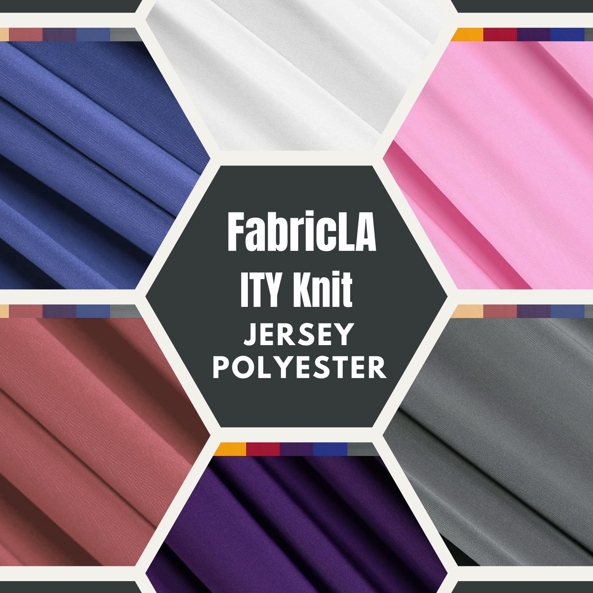 ITY Polyester Spandex Knit Fabric | Silver - Image 3