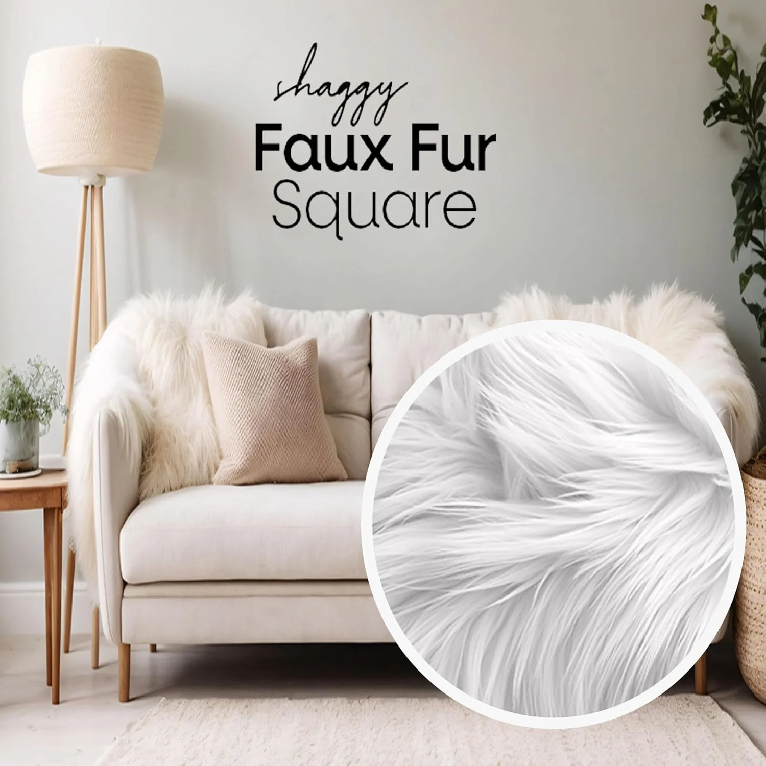 Faux Fur Fabric Squares | Light Brown - Image 5