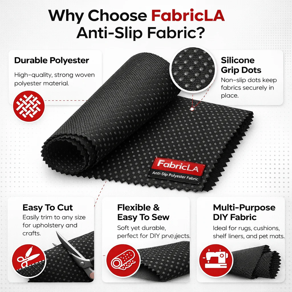 Non Slip Fabric Silicone Dot 60" Wide 130 GSM Polyester - Image 6