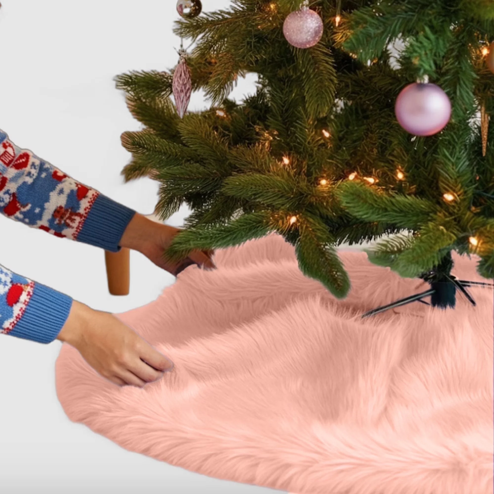 Premium Faux Fur Christmas Tree Skirt - 30" | Holiday Decorations - Image 32
