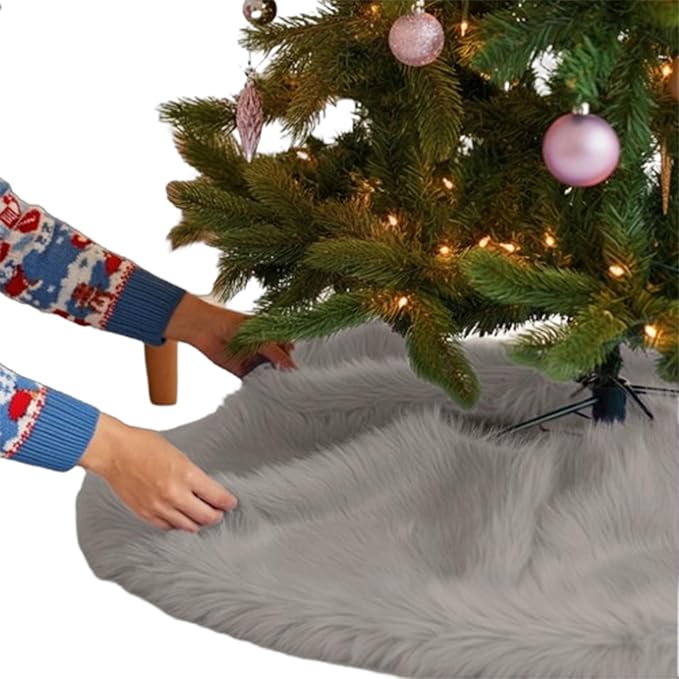 Premium Faux Fur Christmas Tree Skirt – 36 Inch Holiday Decor - Image 29