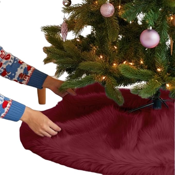Premium Faux Fur Christmas Tree Skirt - 40" | Luxurious Decorations - Image 8