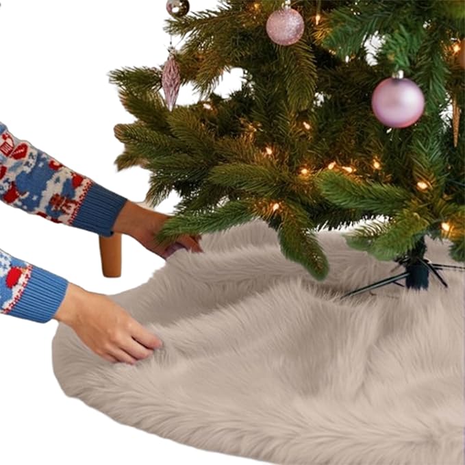 Premium Faux Fur Christmas Tree Skirt - 48 Inch | Luxurious Decoration - Image 17