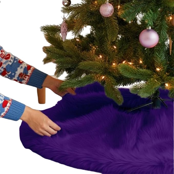 Premium Faux Fur Christmas Tree Skirt - 60 Inch | Luxurious Decoration - Image 26