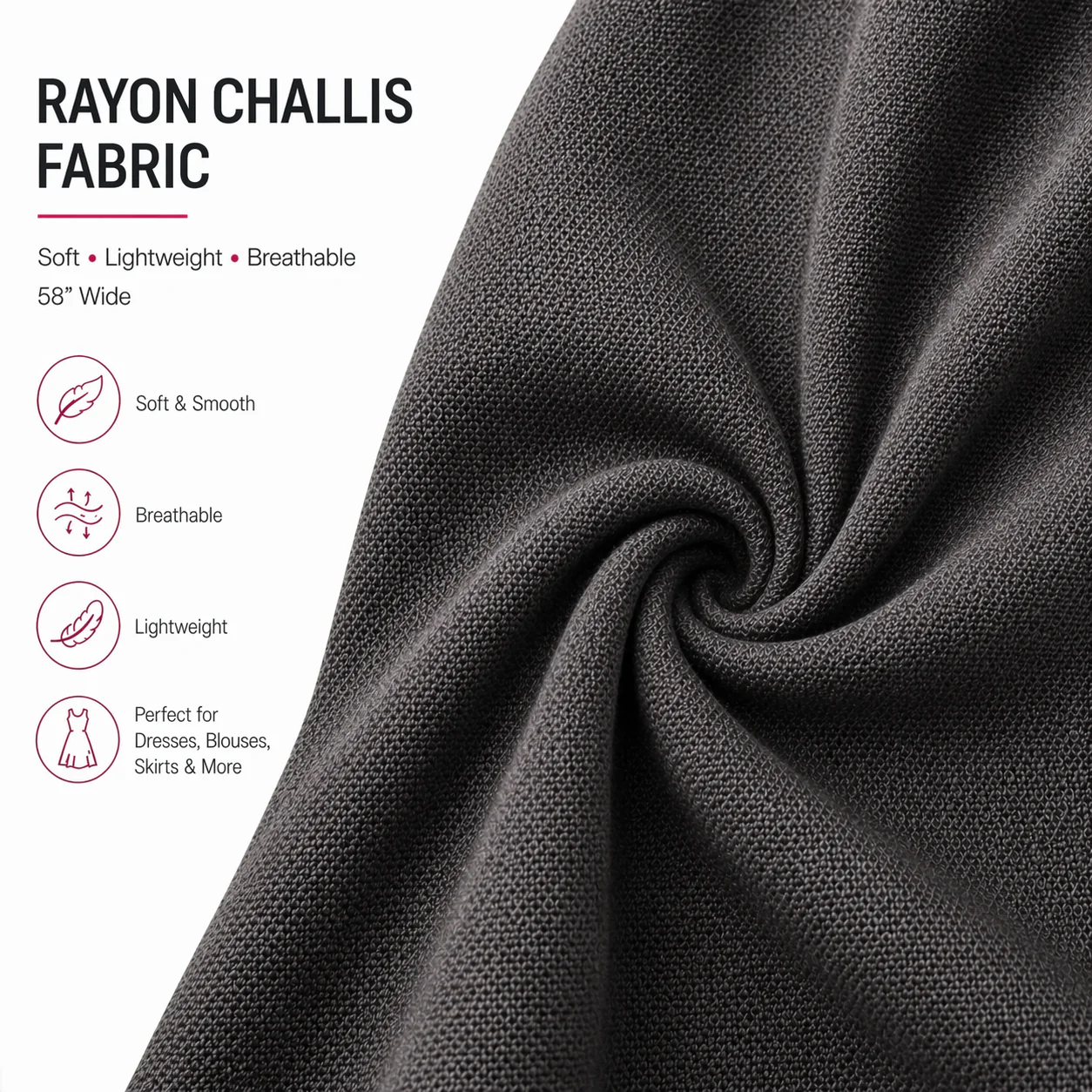 Rayon Challis Fabric by the Yard – Lightweight, Soft & Flowy - Image 12
