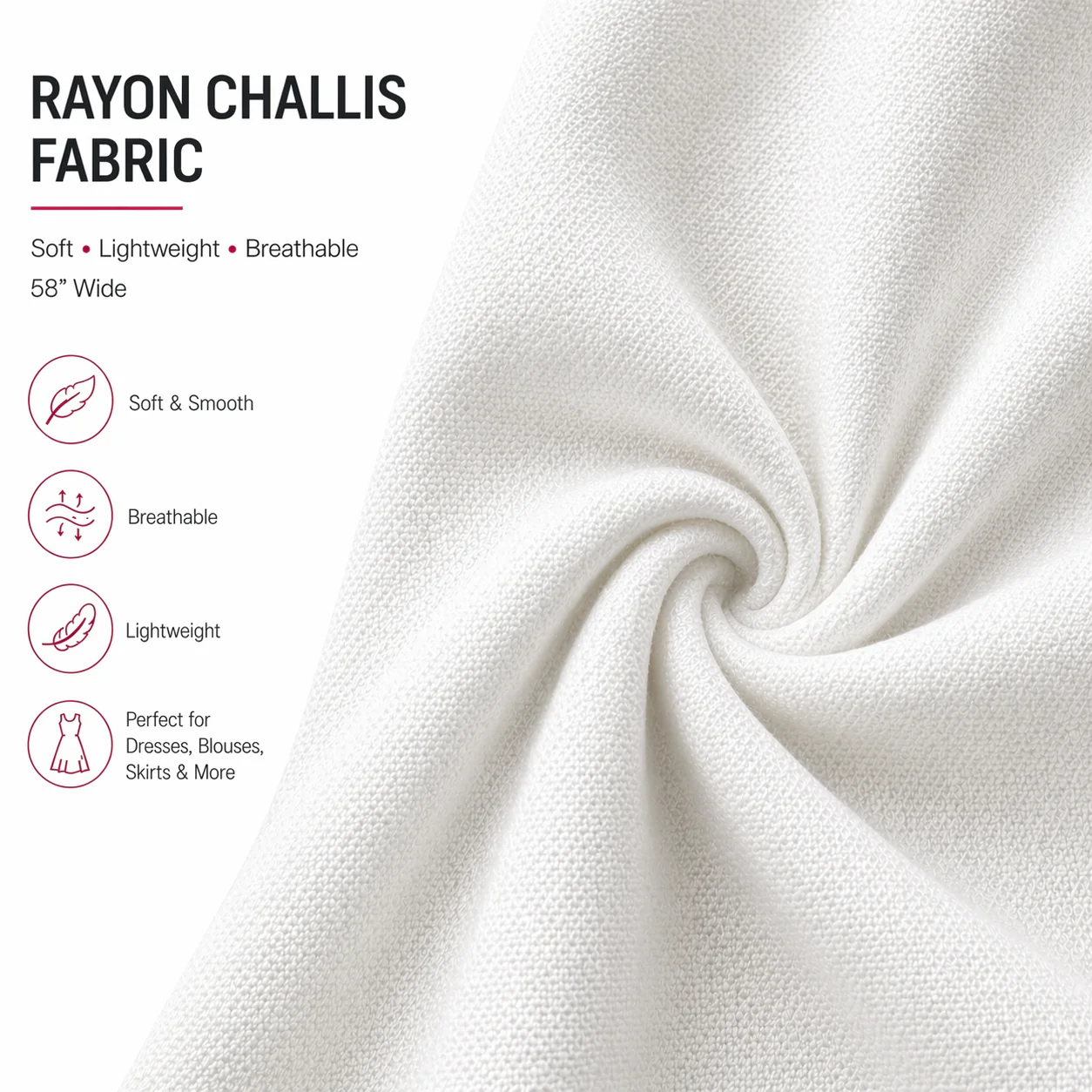 Rayon Challis Fabric by the Yard – Lightweight, Soft & Flowy - Image 20