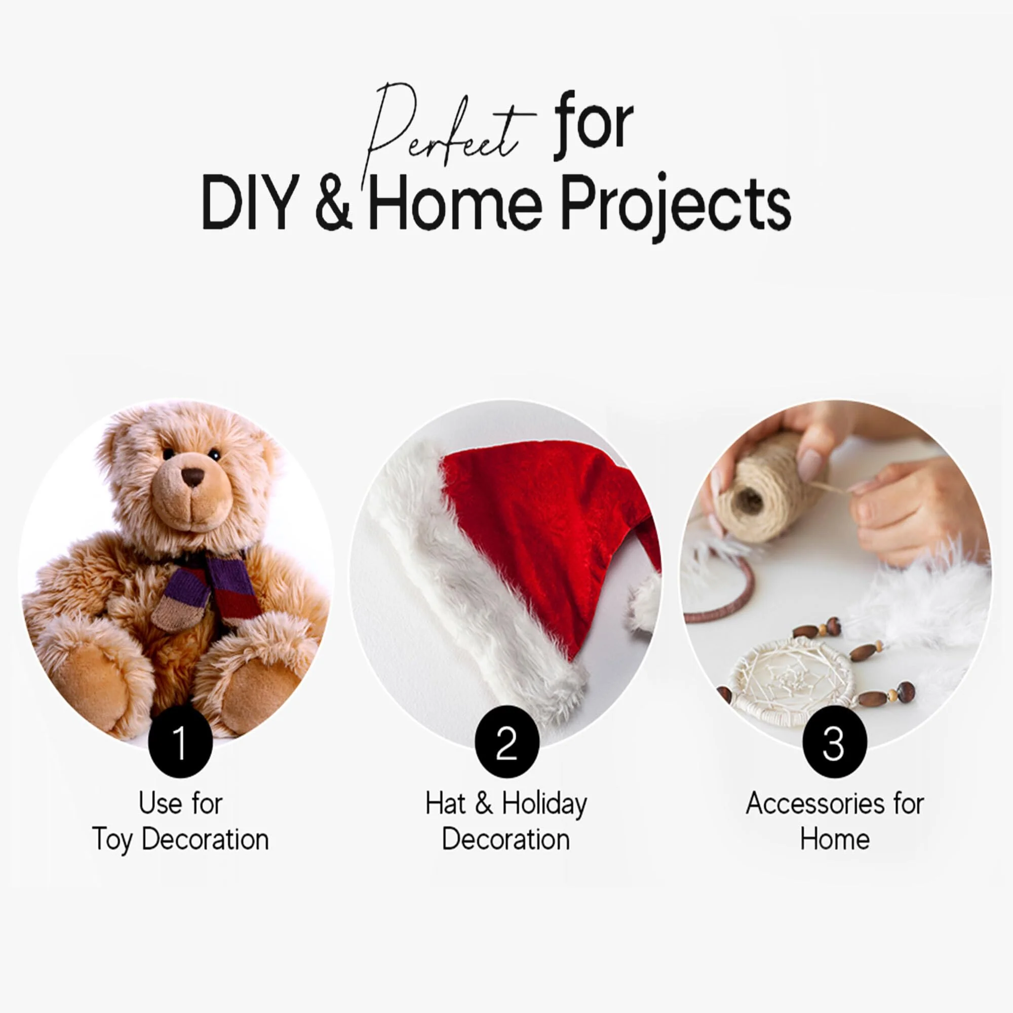 Faux Fur Fabric Squares | Light Brown - Image 2